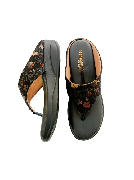 GOLD Flower Heel Slipper