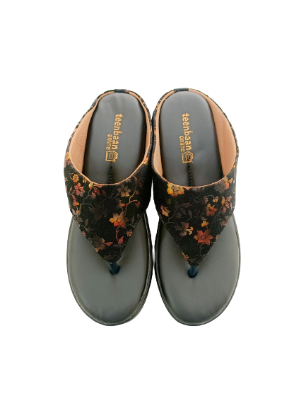 GOLD Flower Heel Slipper