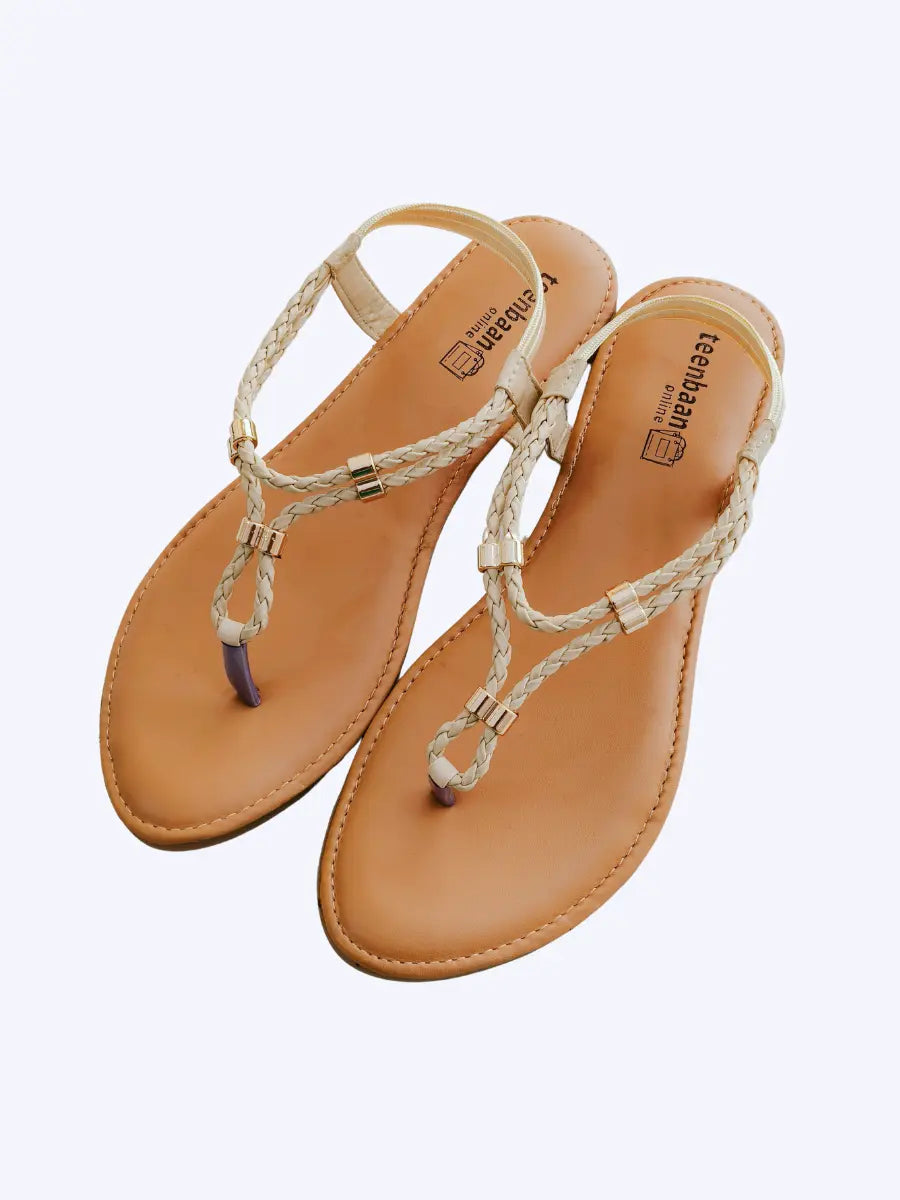 Braid T Strap Sandals