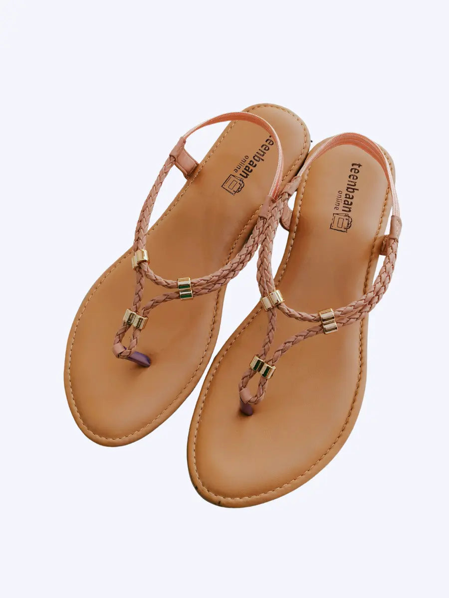 Braid T Strap Sandals