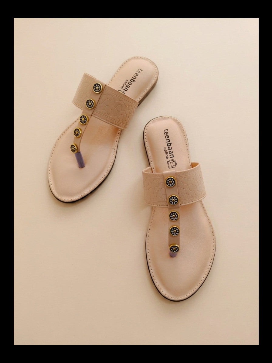 Goldie Silver Stone Slippers