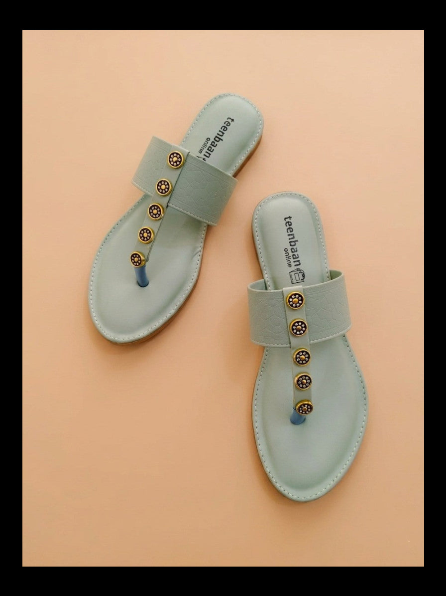 Goldie Silver Stone Slippers