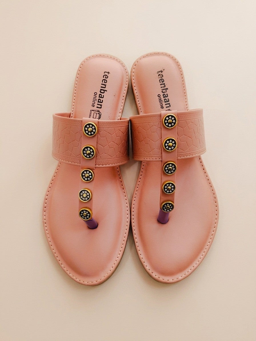 Goldie Silver Stone Slippers