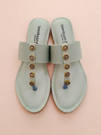 Goldie Silver Stone Slippers