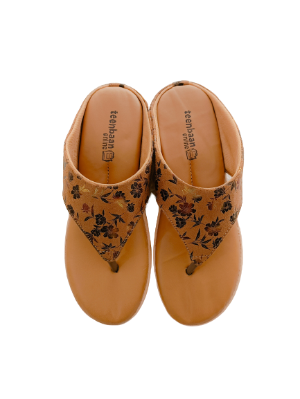 GOLD Flower Heel Slipper