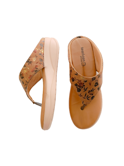 GOLD Flower Heel Slipper