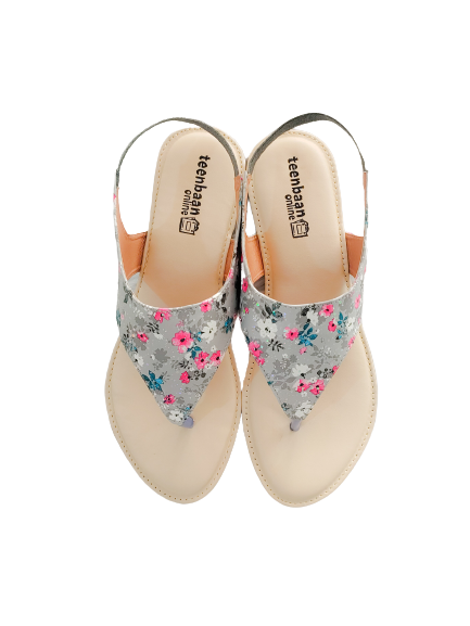 Flower Print T Sandals