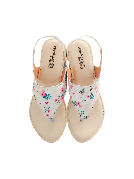 Flower Print T Sandals