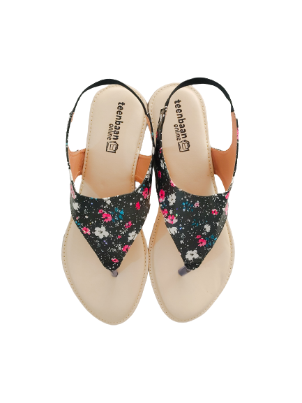 Flower Print T Sandals