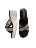 Jute X Strap Wedges