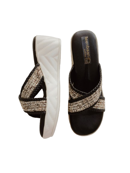 Jute X Strap Wedges