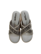 Jute X Strap Wedges