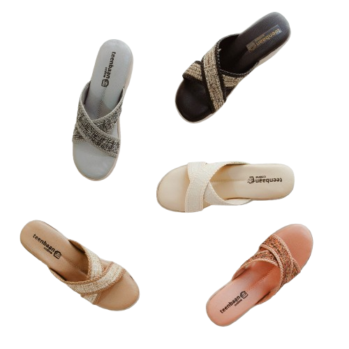 Jute X Strap Wedges