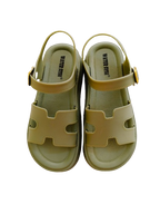 Beige Buckle Sandals