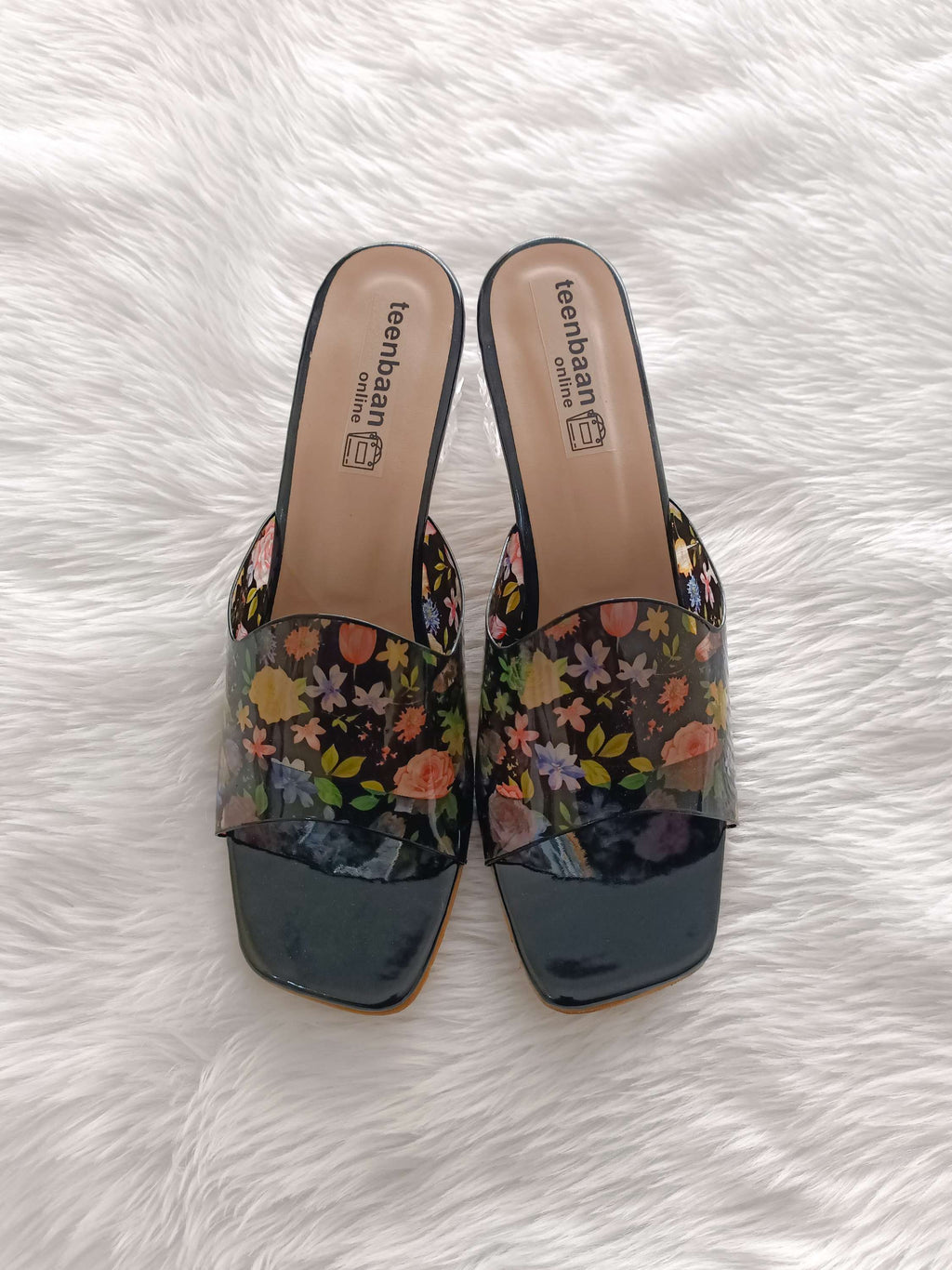Crystal Flower Heels