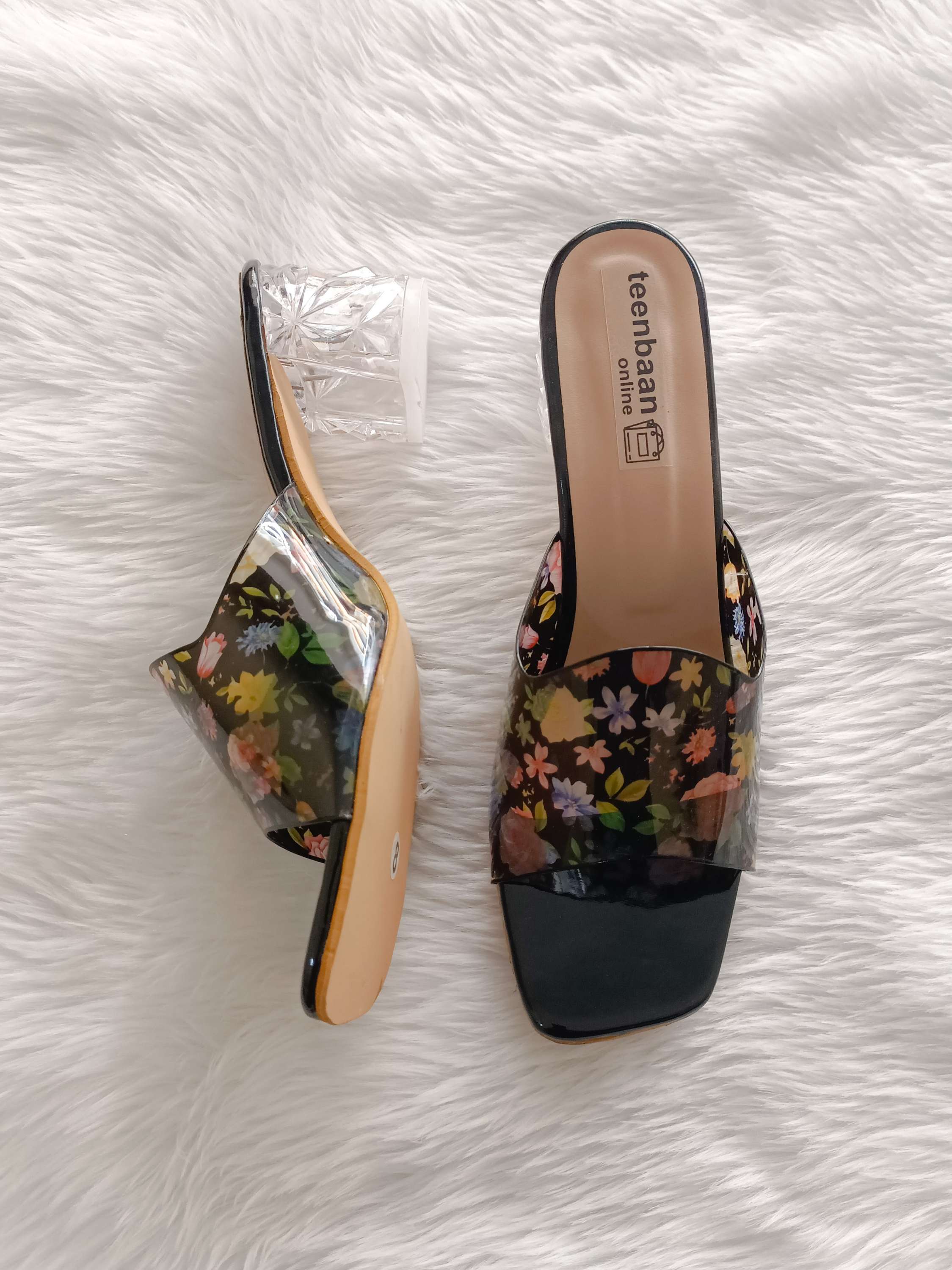 Crystal Flower Heels