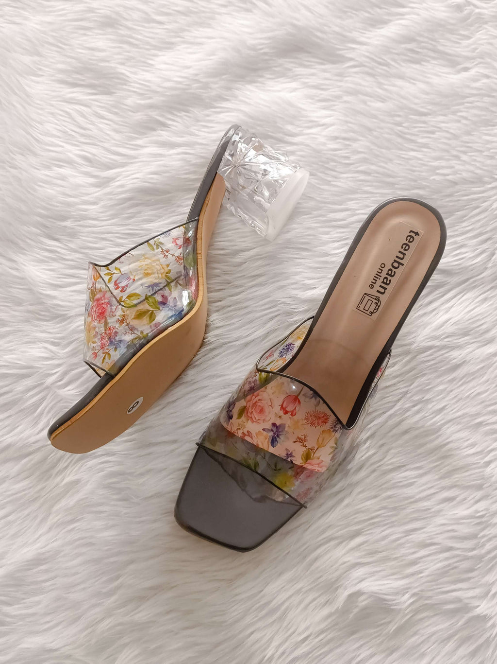 Crystal Flower Heels