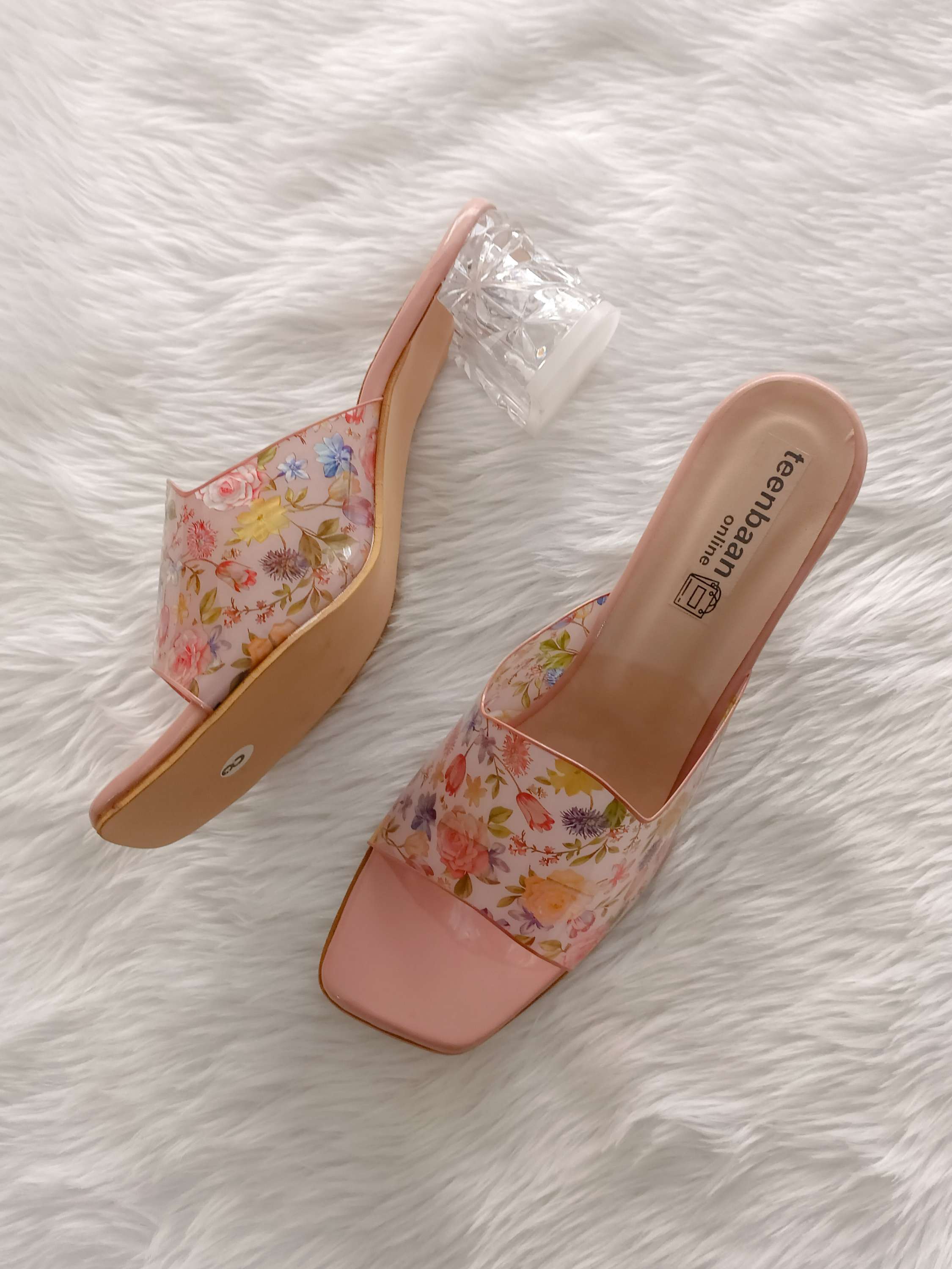 Crystal Flower Heels