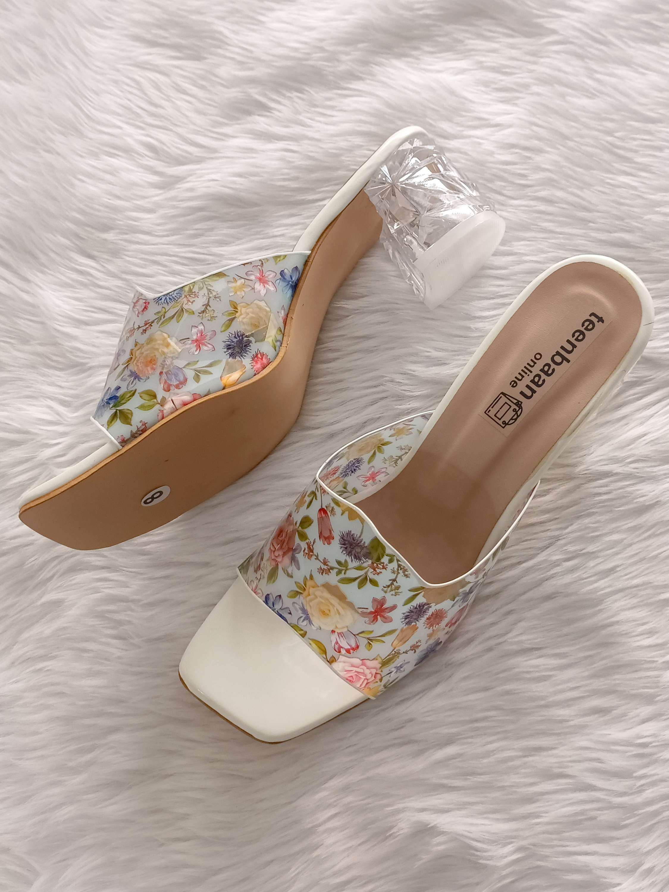 Crystal Flower Heels