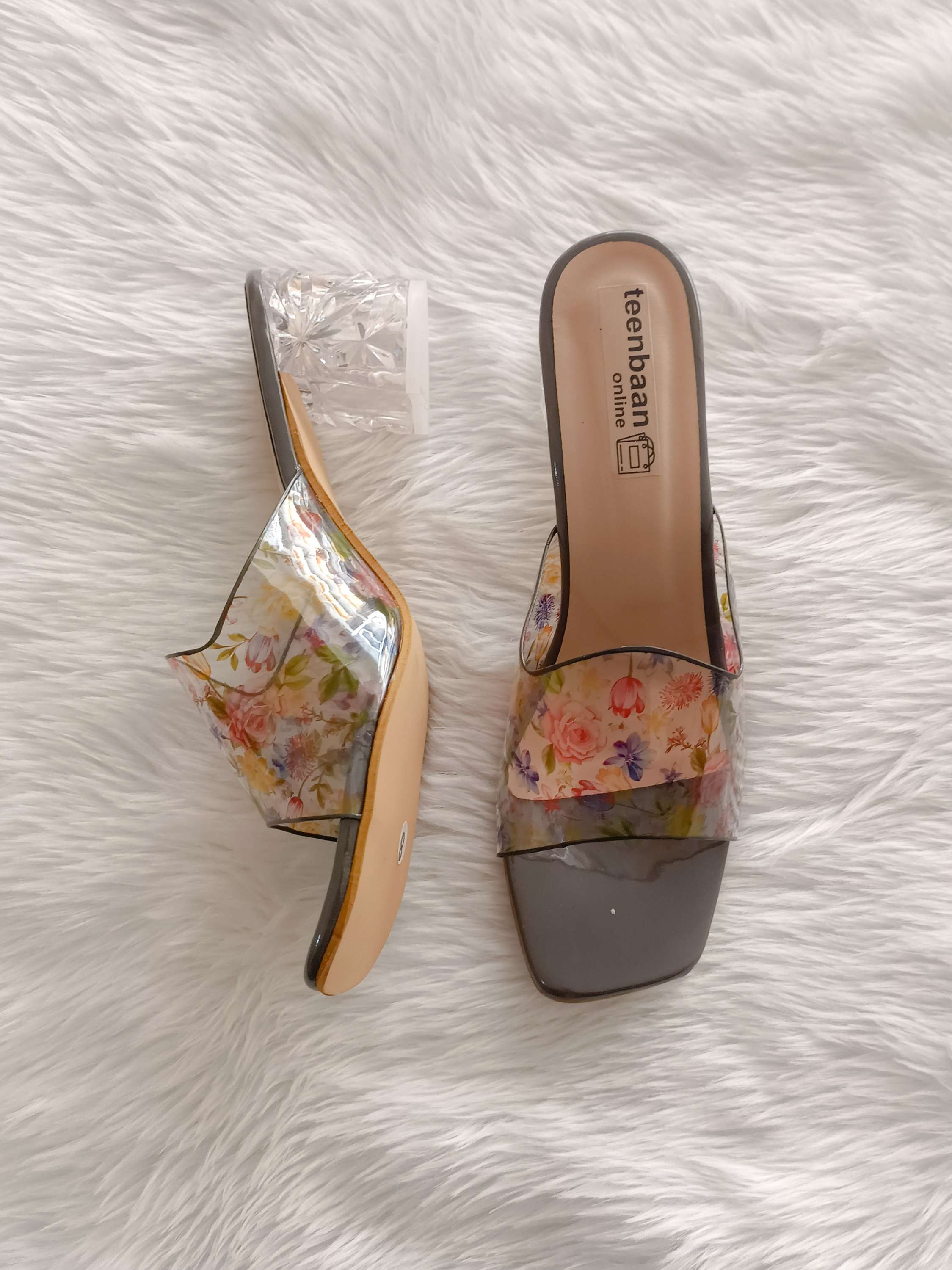 Crystal Flower Heels