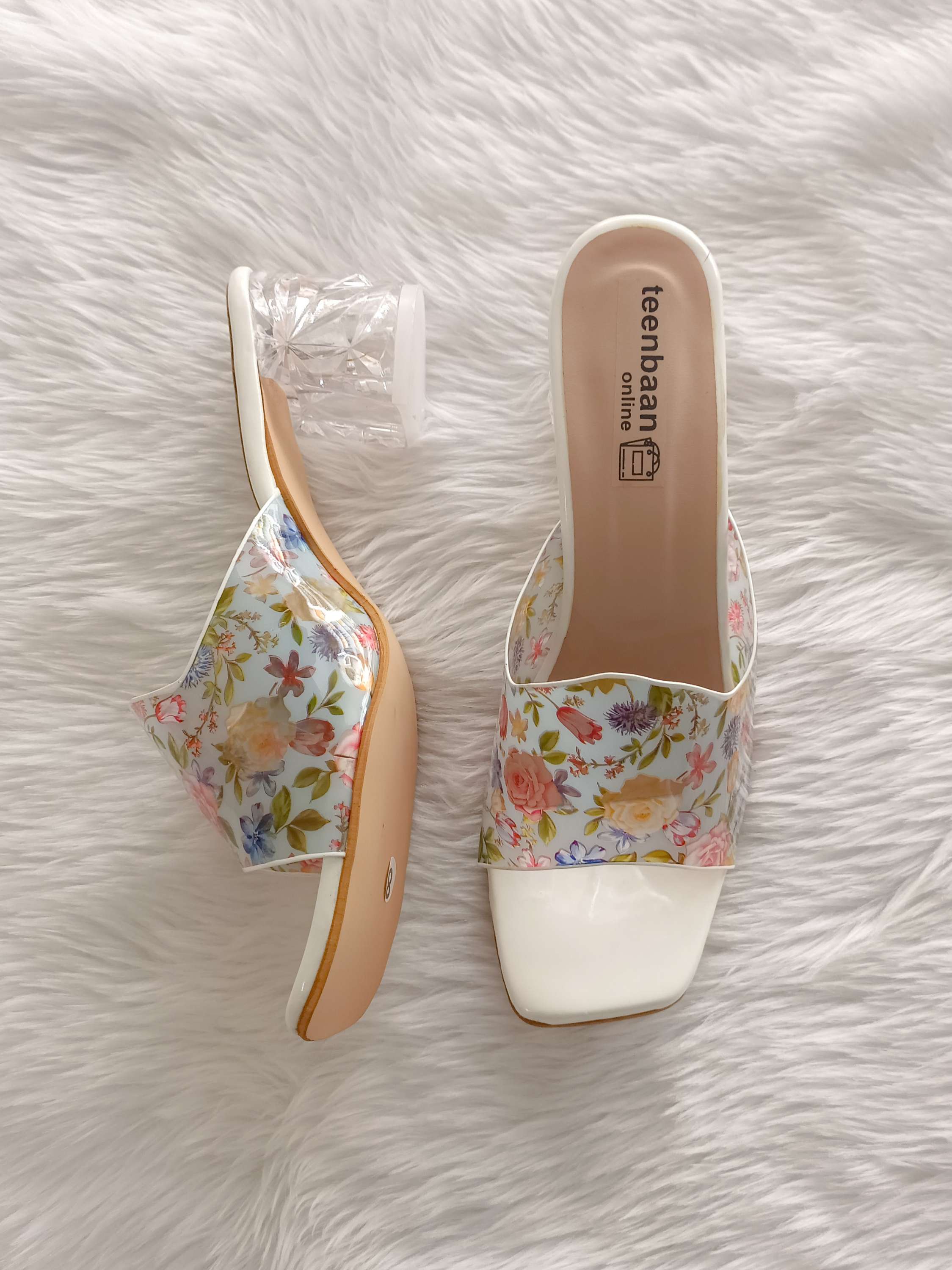 Crystal Flower Heels
