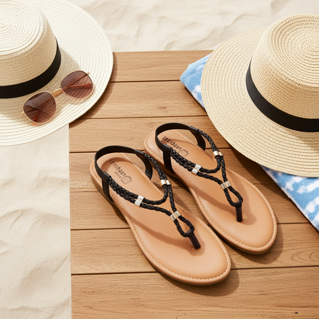 Braid T Strap Sandals